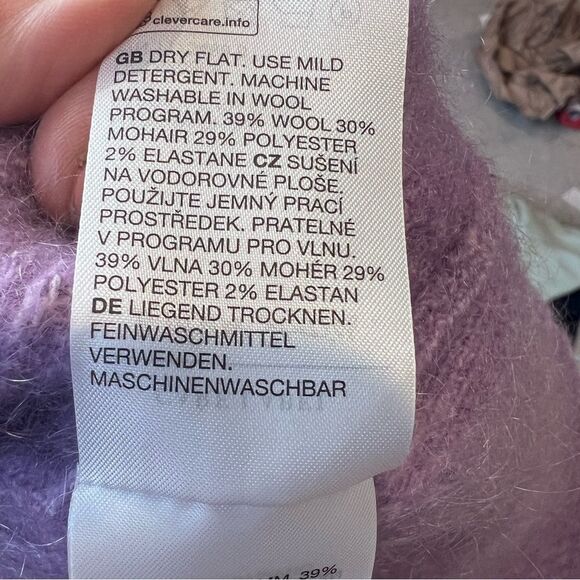 & Other Stories wool blend polo collar sweater in lilac size small - Picture 6 of 6